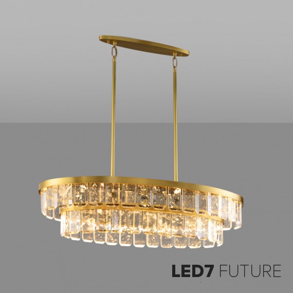 Loft Industry Modern - Wow Oval 2Row Chandelier